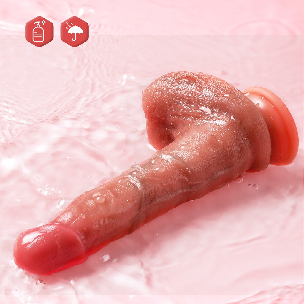 DILDO wibrator z przyssawką imitacja skóry PODGRZEWANY hit