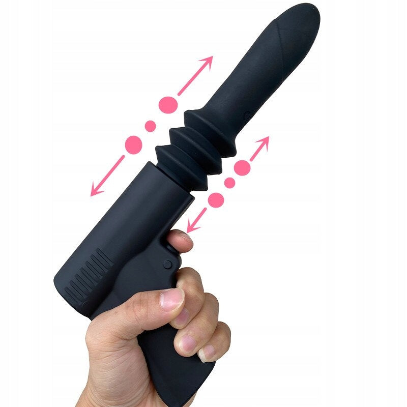 PISTOLET wibrator posuwisty mega mocny czarny