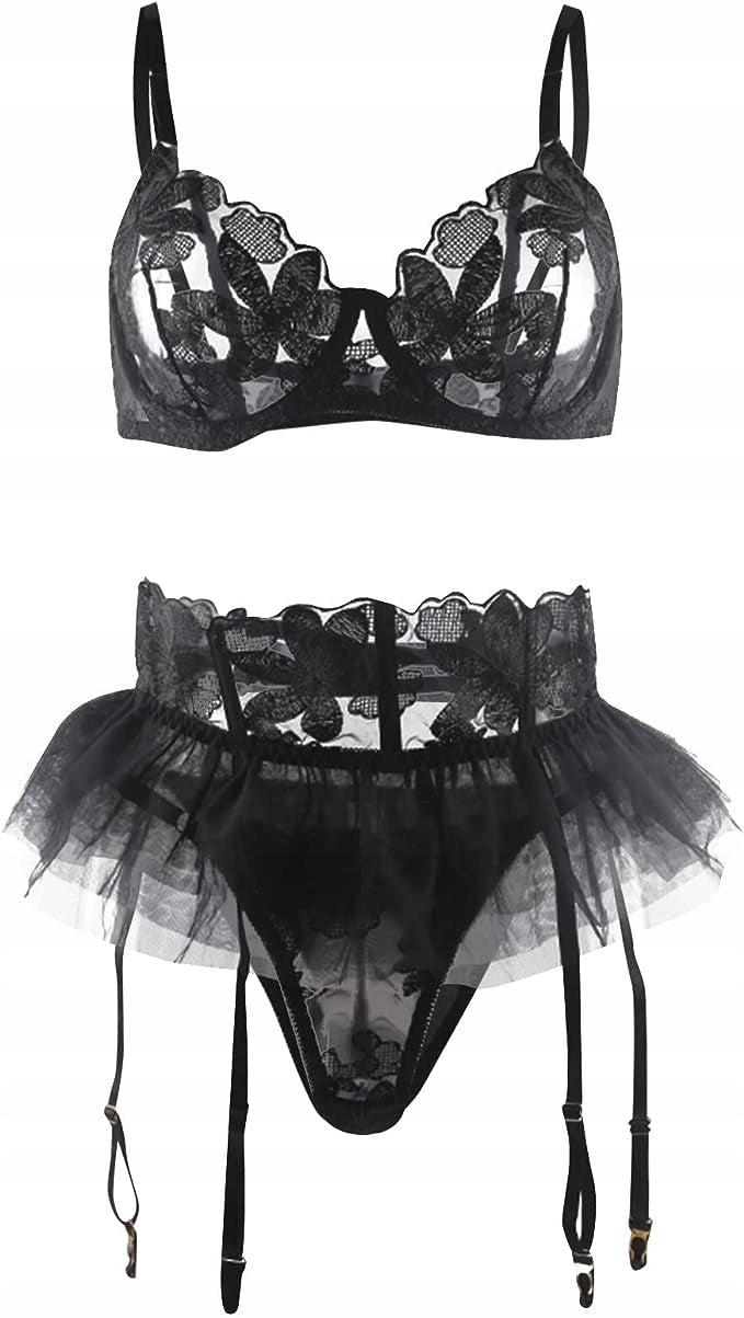 komplet SEXY koronka bielizna erotyczna czerwony,czarny