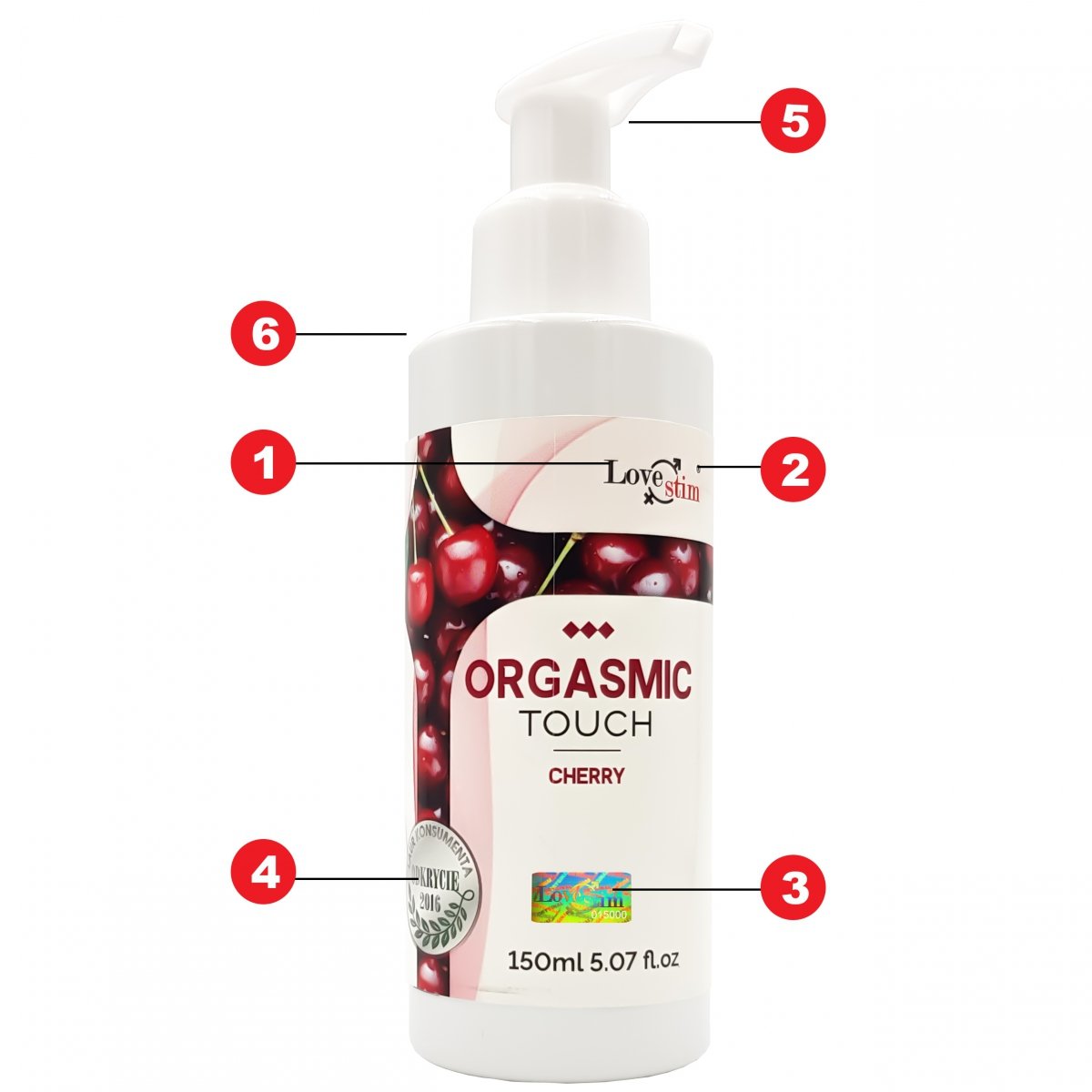 Orgasmic Touch Cherry – Żel do Masażu Erotycznego Wiśniowy 150 ml