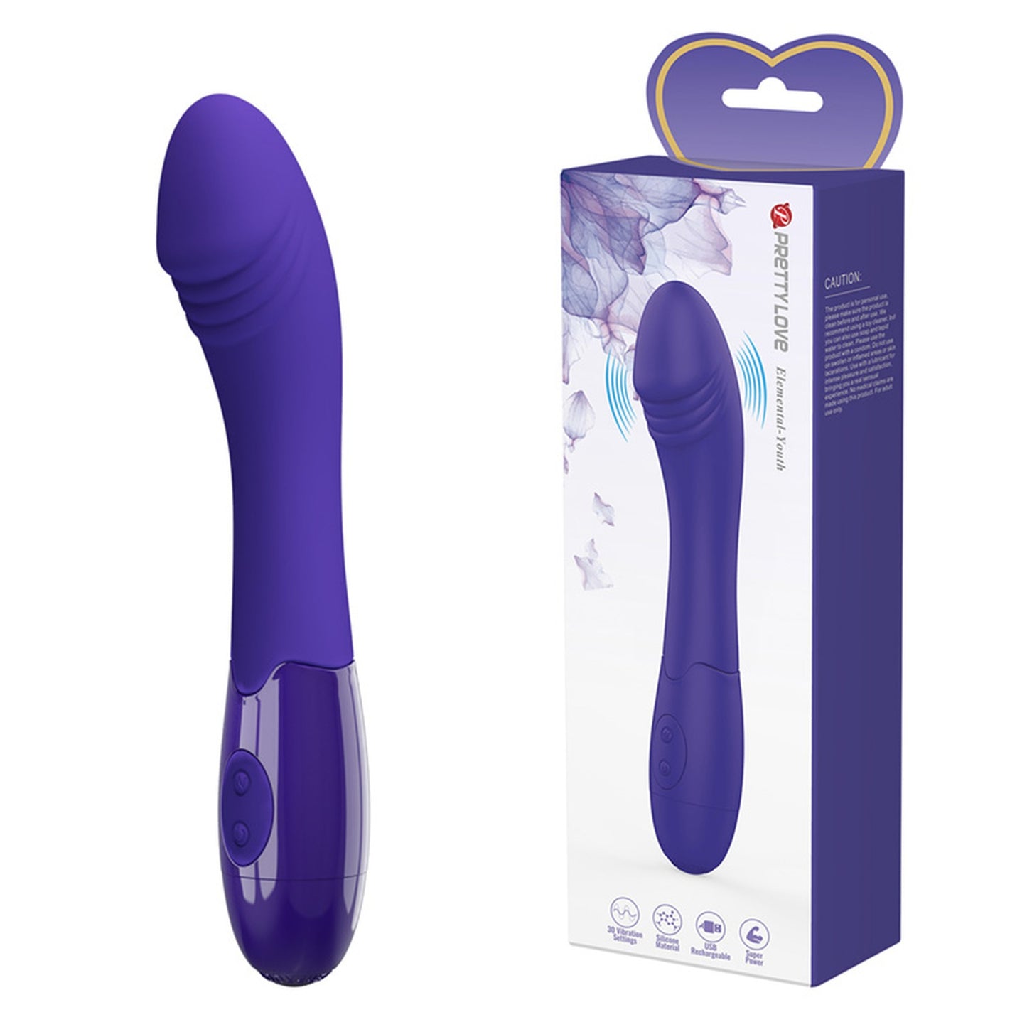 Pretty Love Elemental Youth – Wibrator Punkt G | 30 Trybów | USB | Fioletowy