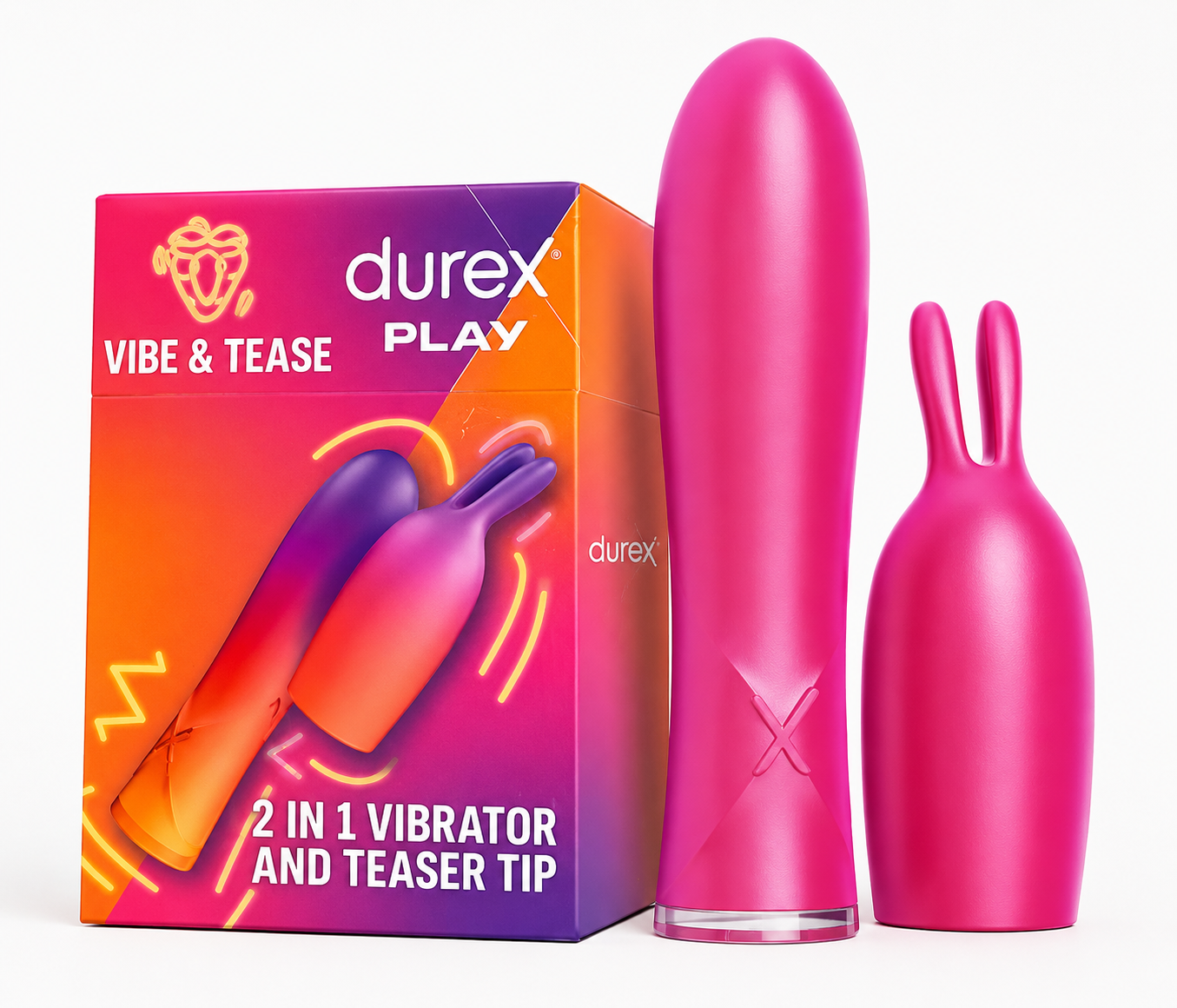 Durex Play Vibe & Tease 2w1 – wibrator z końcówką stymulującą