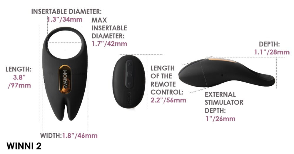 SVAKOM Winni 2 – wibrujący pierścień na penisa z aplikacją i pilotem