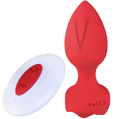 Wibrujący Korek Analny Róża z Pilotem – Wodoodporny, 10 Trybów, USB ANAL