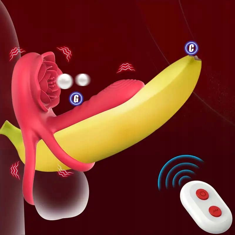 Wibrująca Obrączka na Penisa z Pilotem i Stymulatorem Łechtaczki