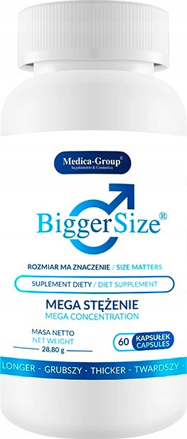 BIGGER-SIZE powiększenie i pogrubienie penisa tabletki 60 sztuk