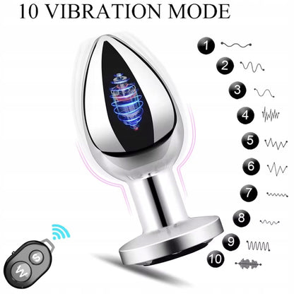 KOREK ANALNY / STYMULATOR PROSTATY Z WIBRACJĄ – 10 TRYBÓW + PILOT + USB