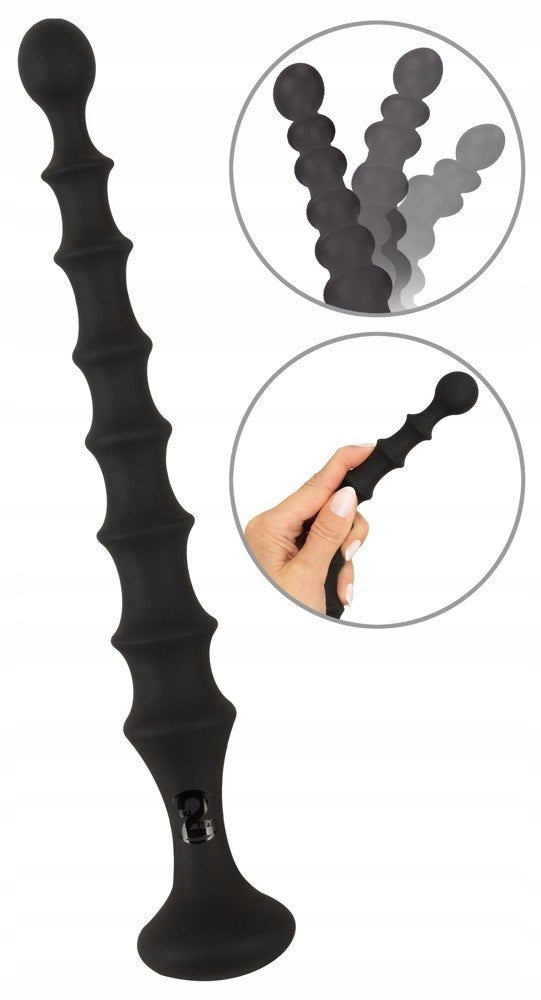 Czarna Różdżka Analna Magiczna 26,9 cm Silikonowa DŁUGA aksamitny silikon