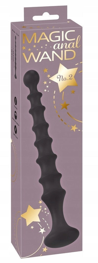 Czarna Różdżka Analna Magiczna 26,9 cm Silikonowa DŁUGA aksamitny silikon