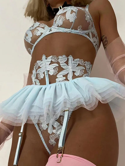 KOMPLET sexy koronka bielizna erotyczna S,M