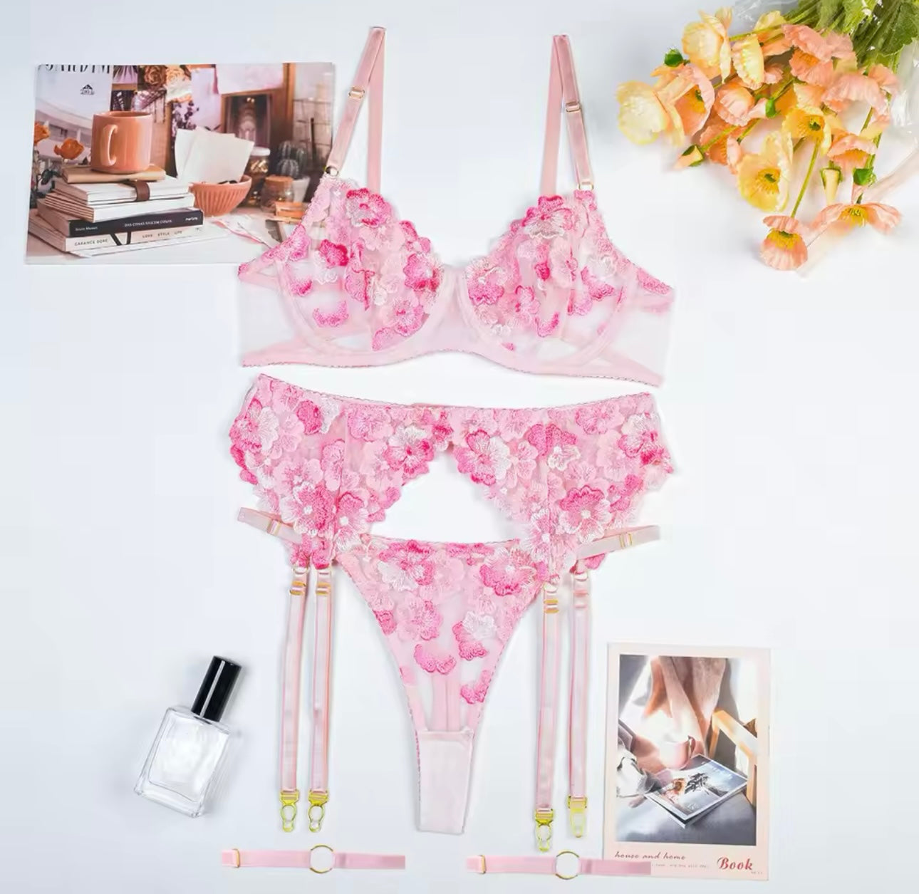 koronkowa bielizna FLOWERS SET 2 kolory