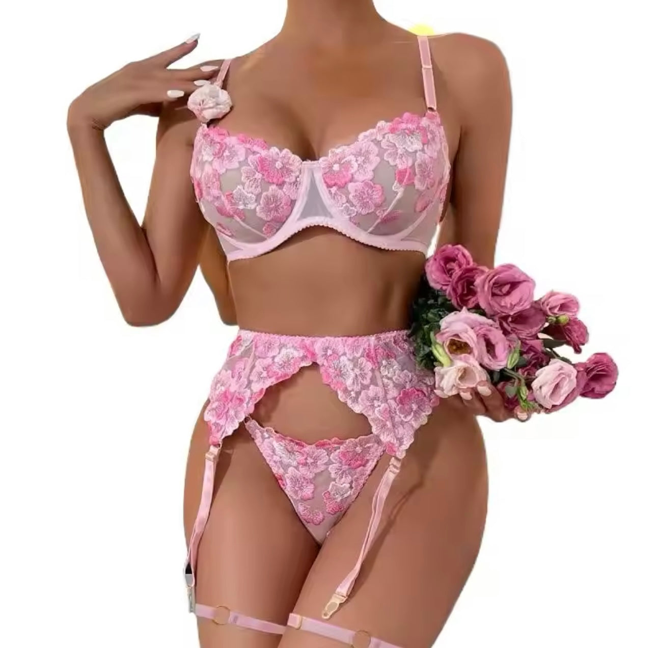koronkowa bielizna FLOWERS SET 2 kolory