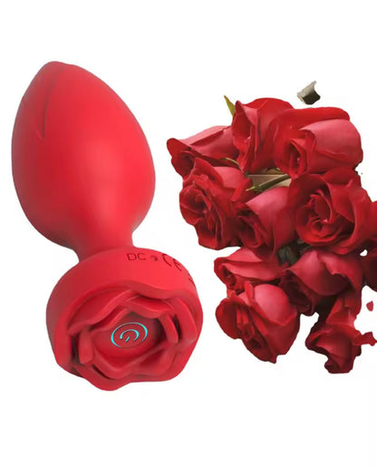 Wibrujący Korek Analny Róża z Pilotem – Wodoodporny, 10 Trybów, USB ANAL