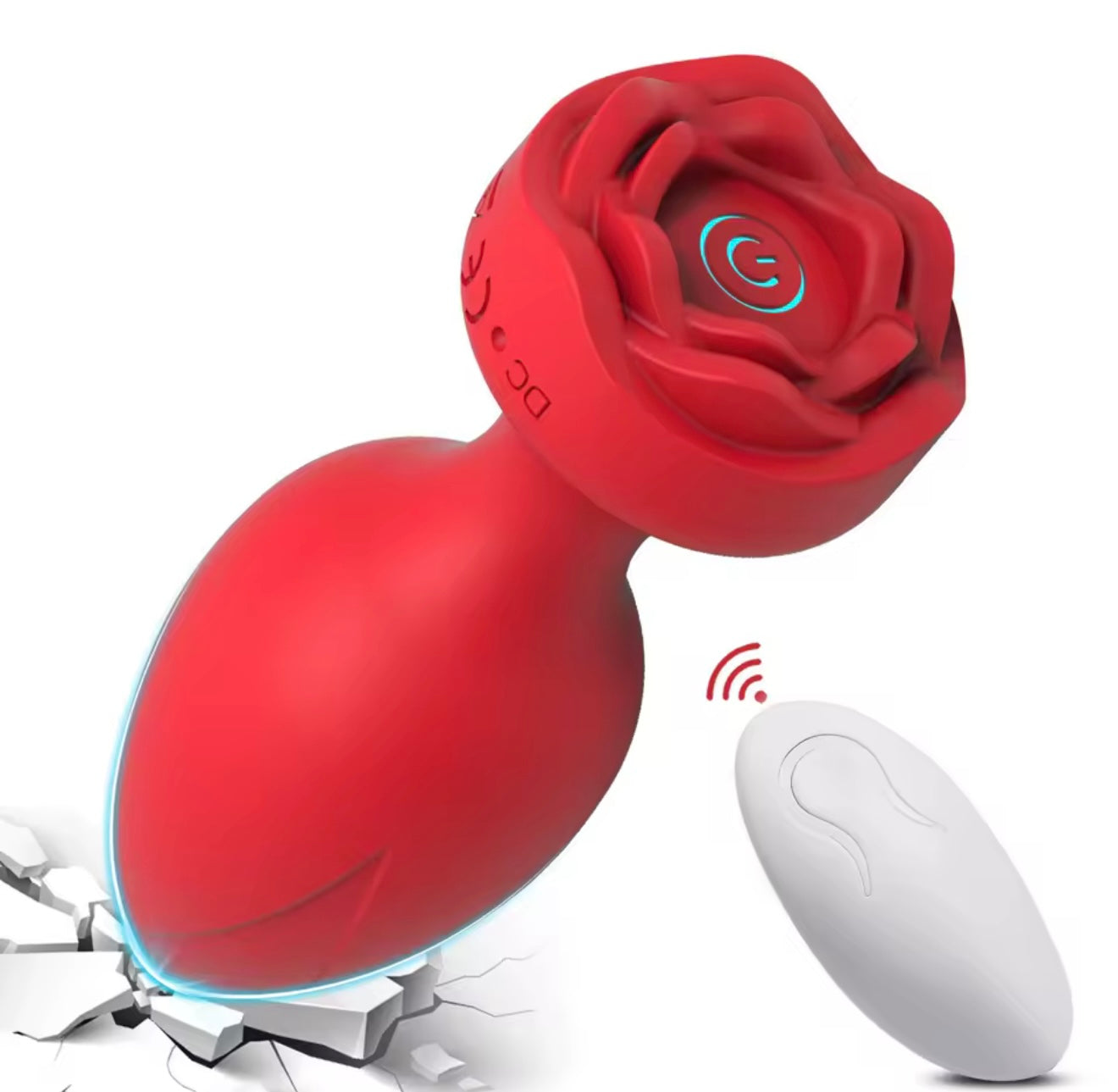 Wibrujący Korek Analny Róża z Pilotem – Wodoodporny, 10 Trybów, USB ANAL