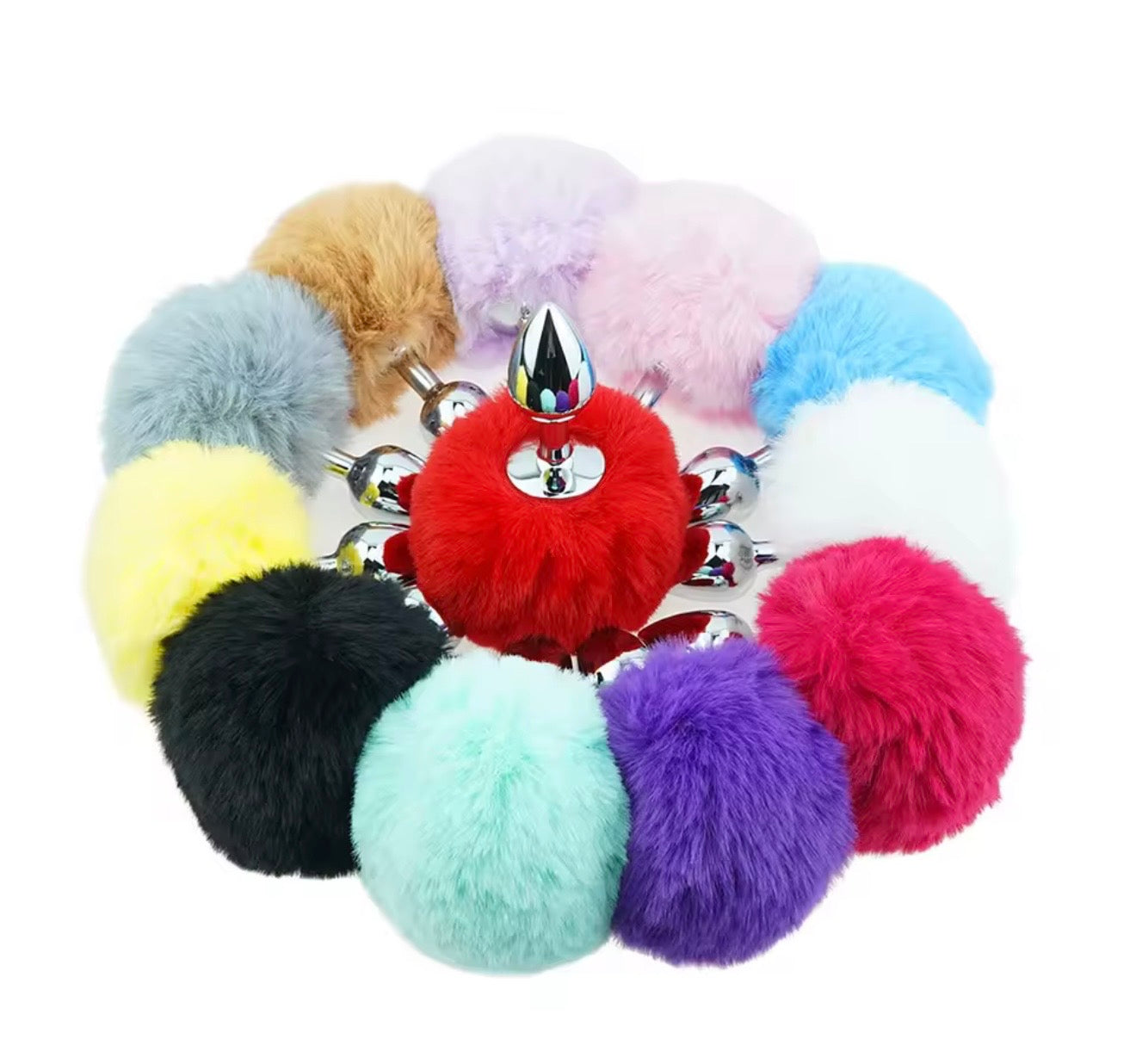 KOREK ANALNY Z POMPONEM PLUG OGONEK KRÓLICZEK STAL NIERDZEWNA