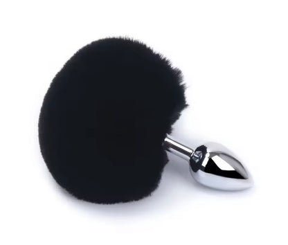 KOREK ANALNY Z POMPONEM PLUG OGONEK KRÓLICZEK STAL NIERDZEWNA