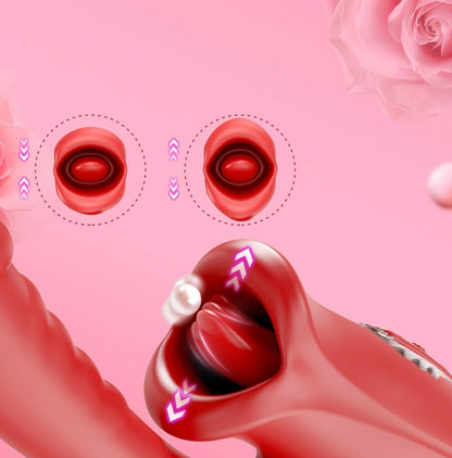 WIBRATOR DAMSKI DUŻY Z JĘZYKIEM MASAŻER ŁECHTACZKI MINETKA DO PUNKTU G