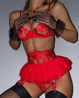 komplet SEXY koronka bielizna erotyczna czerwony,czarny