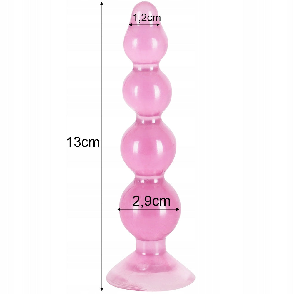 Korek analny TPR You2toys 13 cm ŻELOWY korek seks analny z przyssawką kulki