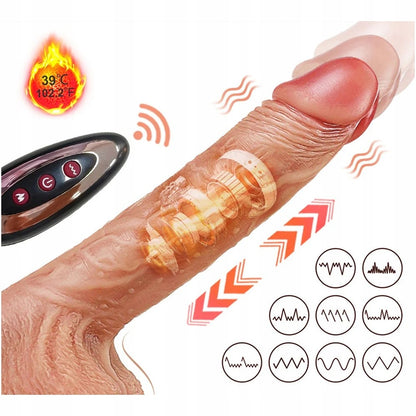 DILDO wibrator z przyssawką imitacja skóry PODGRZEWANY hit