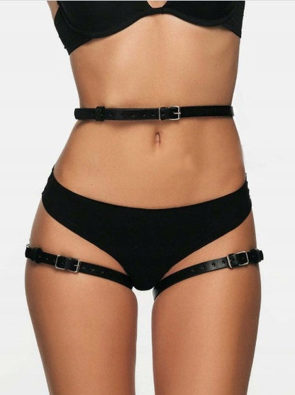 SKÓRZANY PAS bdsm uprząż PASY NA POŚLADKI harness