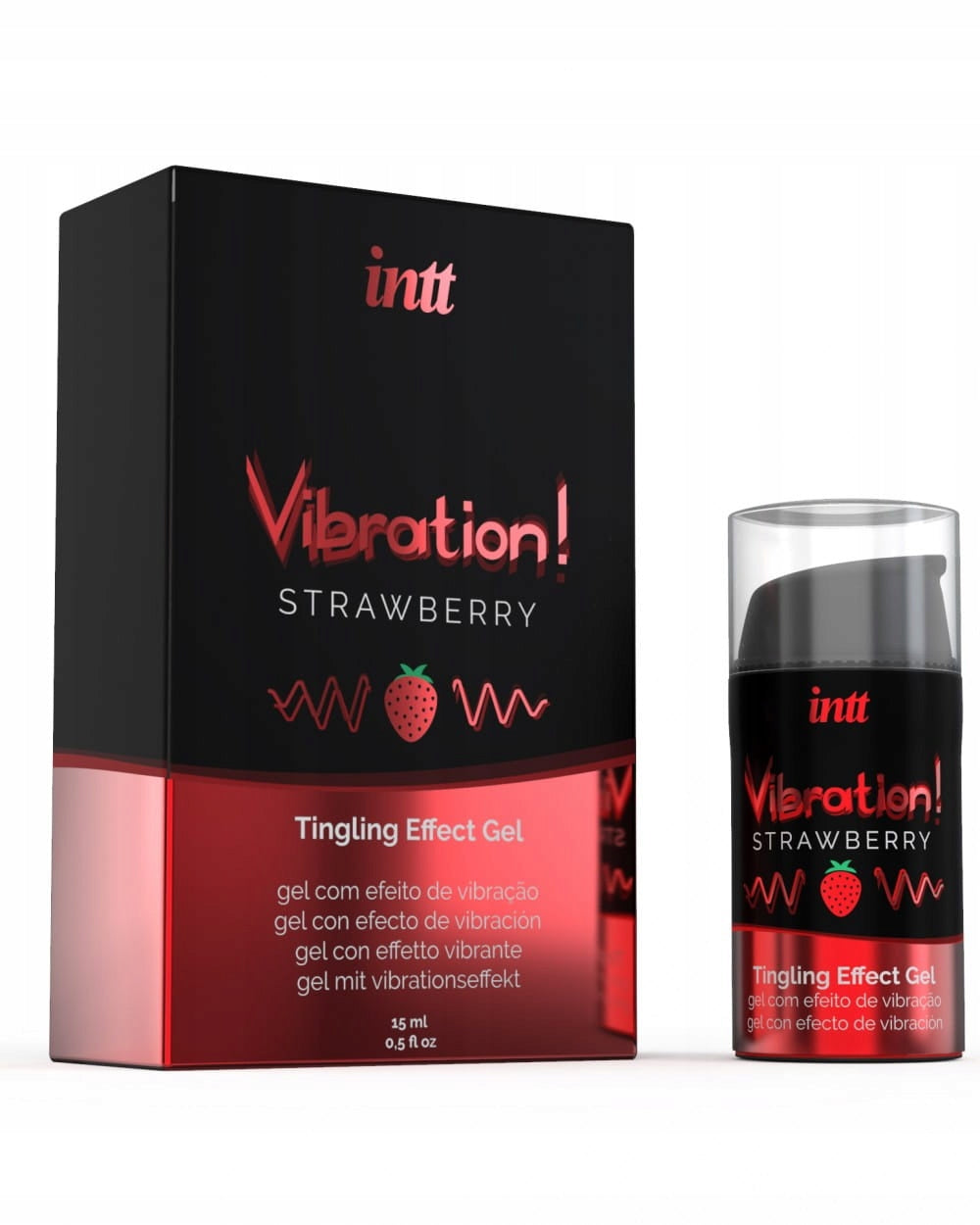 WIBRATOR W PŁYNIE INTT LIQUID VIBRATION STRAWBERRY żel do seksu oralnego