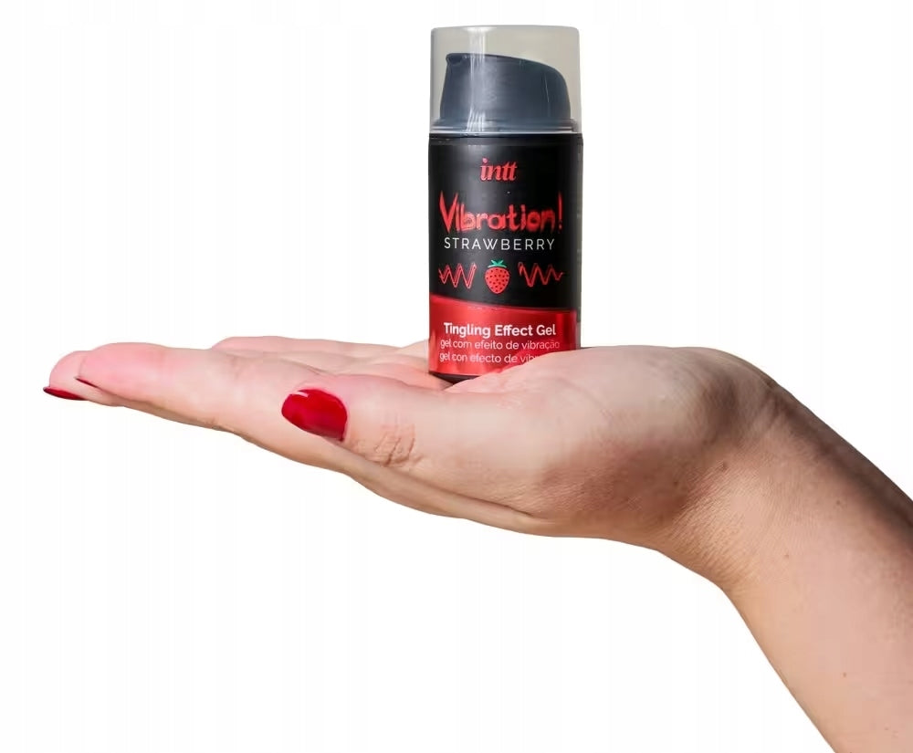 WIBRATOR W PŁYNIE INTT LIQUID VIBRATION STRAWBERRY żel do seksu oralnego