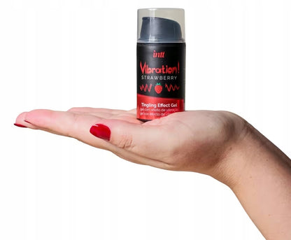 WIBRATOR W PŁYNIE INTT LIQUID VIBRATION STRAWBERRY żel do seksu oralnego