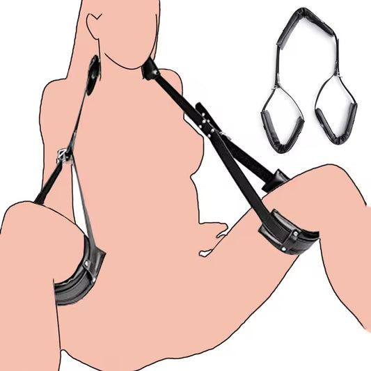Uprząż na szyje i uda BDSM Podtrzymująca nogi Miękka Wspomaga pozycje BDSM
