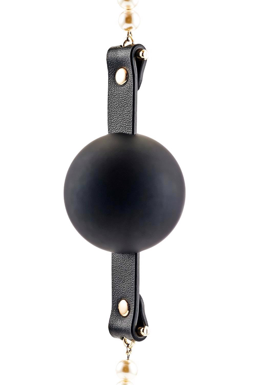 Majestic Pearl Mouthgag – elegancki knebel z perłami i silikonową kulką