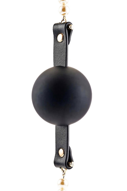 Majestic Pearl Mouthgag – elegancki knebel z perłami i silikonową kulką