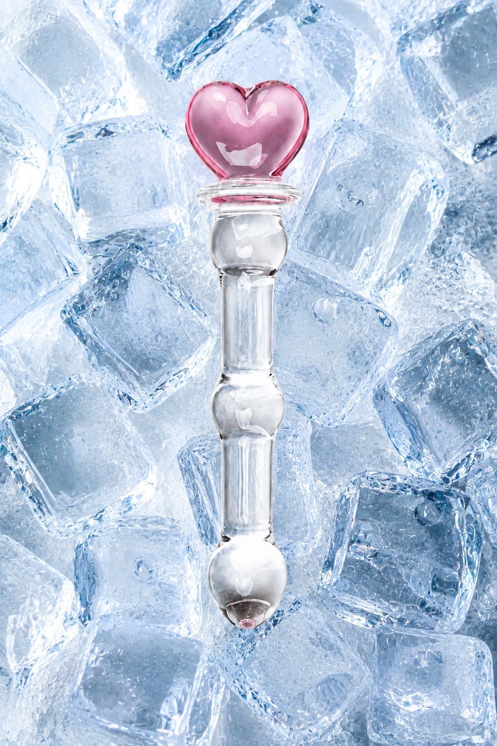 ALOITA Crystal Heart – Masażer Szklany z Borokrzemowego Szkła, Różowe Serce