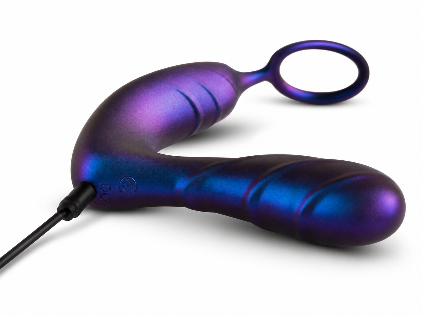Hueman Black Hole Wibrator Analny z Ringiem na Penisa Pilot USB