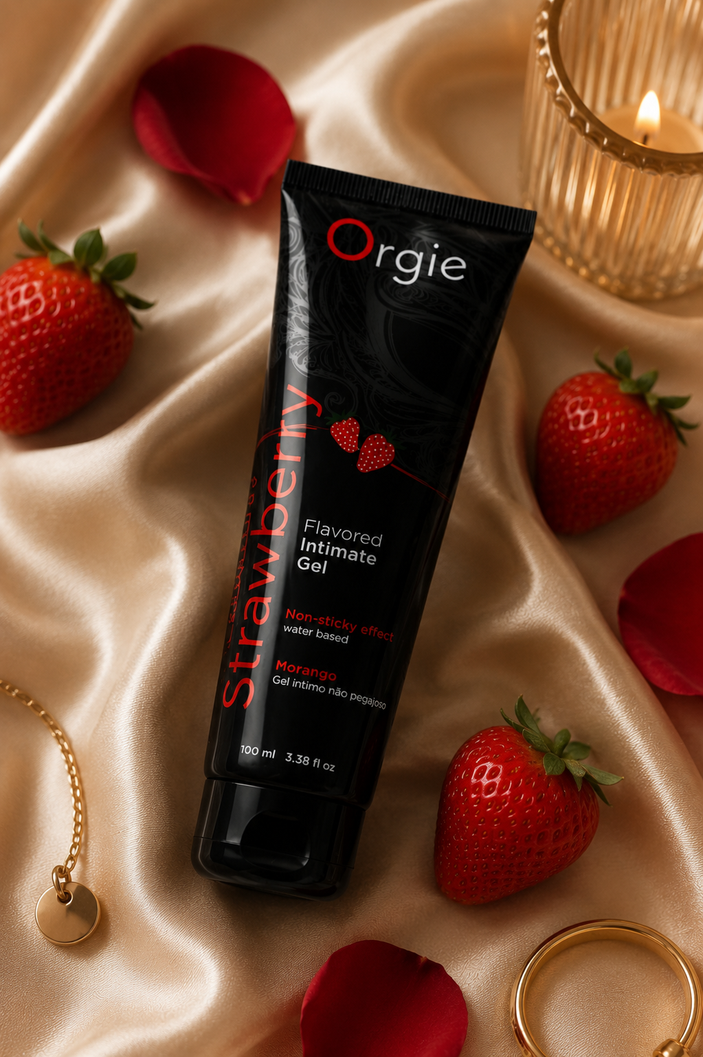 Orgie Lube Tube Strawberry Gel 100 ml – Smakowy Żel Intymny, Truskawkowy, Nawilżający