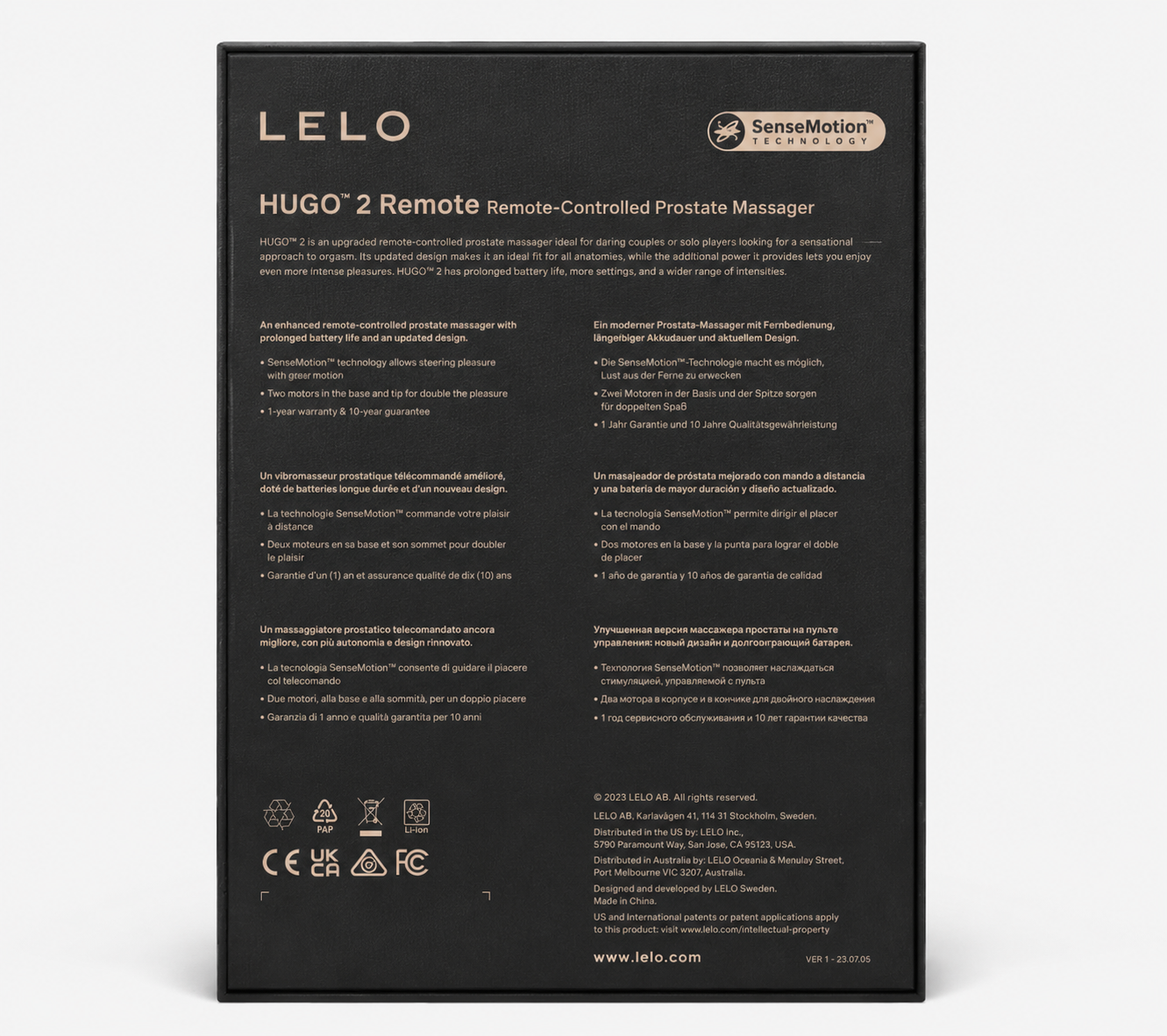 LELO Hugo 2 Remote – Masażer Prostaty z Pilotem i Podwójną Stymulacją