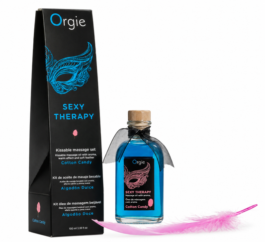 Orgie Lips Massage Kit Cotton Candy 100 ml – Zestaw do Masażu z Piórkiem