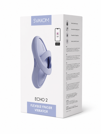 SVAKOM Echo 2 Sky Blue Sterowany Aplikacją | 5 Trybów Wibracji | Podgrzewanie 38°C