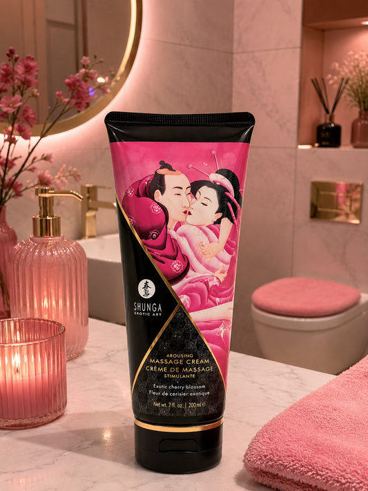 Shunga Raspberry Kissable Cream 200 ml Jadalny Krem do Masażu Malinowy