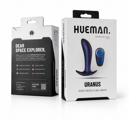 Hueman Uranus Wibrujący Korek Analny Pilot USB Wodoodporny Silikon 10 Trybów