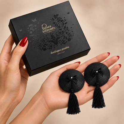 Bijoux Indiscrets Burlesque Pasties – eleganckie nakładki na biust z frędzlami