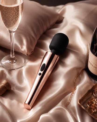 Easy Toys Rosy Gold Nouveau Wand Massager – Wodoodporny Masażer Wand USB z 10 Trybami Wibracji