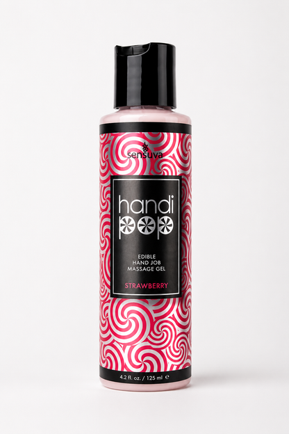 Sensuva Handipop Strawberry 125 ml – Żel do Masażu Intymnego i Pieszczot Oralnych