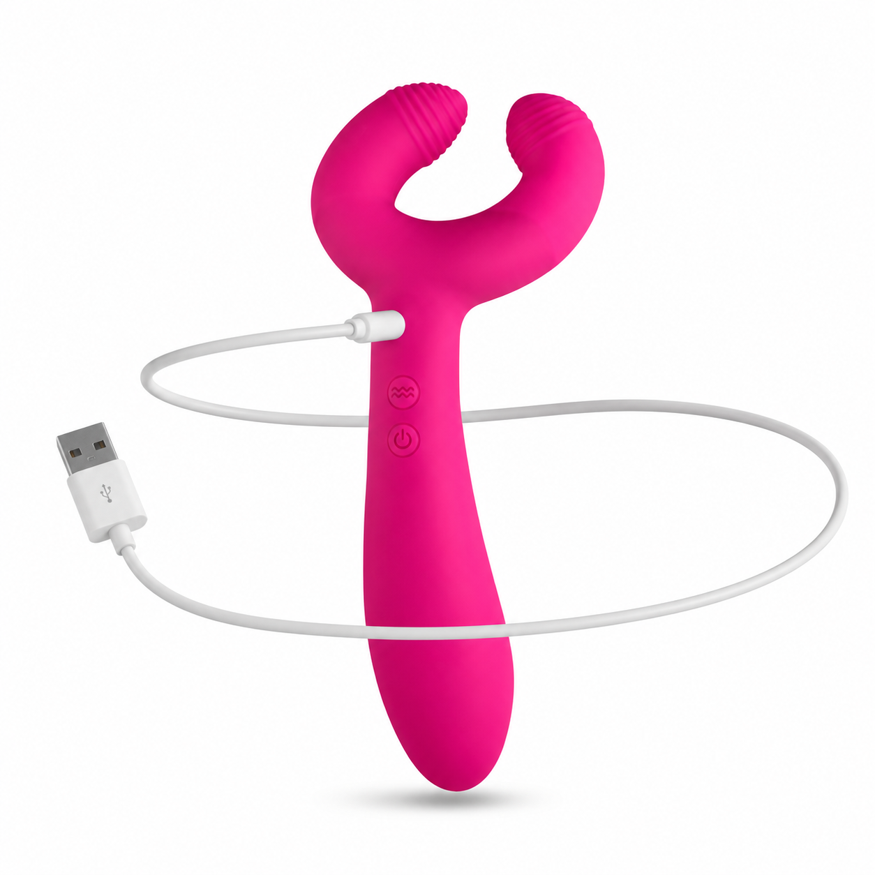 Wibrator dla Par 2w1 Podwójny Silnik USB Wodoodporny Stymulator Punktu G i Prostaty