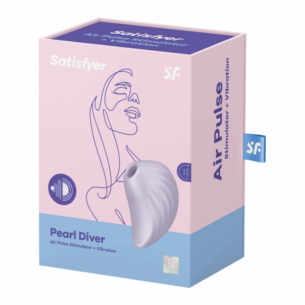 Satisfyer Pearl Diver Violet – stymulator łechtaczki z technologią Air Pulse + wibracje, silikonowy, wodoodporny