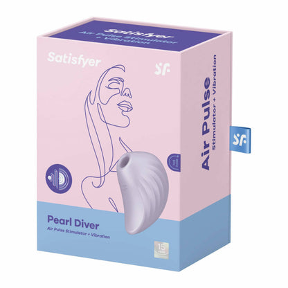 Satisfyer Pearl Diver Violet – stymulator łechtaczki z technologią Air Pulse + wibracje, silikonowy, wodoodporny