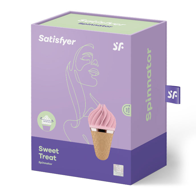 Satisfyer Sweet Treat Spinnator – stymulator łechtaczki w kształcie lodów, silikonowy, wodoodporny, 10 trybów rotacji